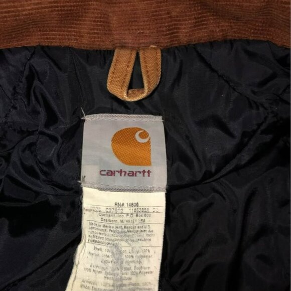 Vintage CARHARTT C03 BRN Quilt Lined Duck Canvas Jacket Coat Men Size 40 Regular - Picture 9 of 10